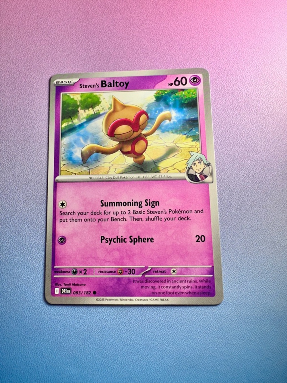 steven’s baltoy - 083/182 (common) — pokemon: destined rivals